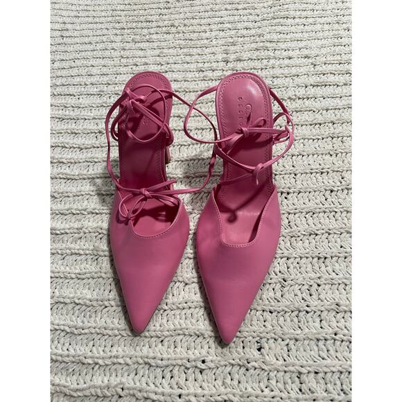 ASOS Design Nightly Pointed Toe Wrap Tie Stiletto Shoes Womens 7 Pink 109348654 - Picture 1 of 11